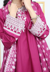 Emerald Grace Embroidered Summer Cotton 3PC Suit