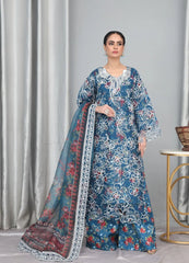 Blue Organza - MFN034 - Maryam Fashions