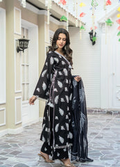 Black Embroidered Winter Cotton Suit | Maryam Fashions