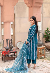 Midnight Teal Sequin Charm - Embroidered Lawn Cotton Set