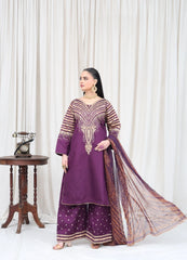 Purple Embroidered Suit – Maryam Fashions