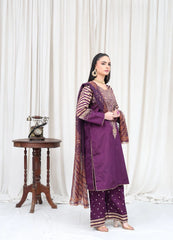 Purple Embroidered - MFN036 - Maryam Fashions