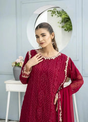 Red Chiffon - MFN040 - Maryam Fashions