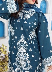 Luxury Embroidered 3-Piece Suit β Classic Teal Elegance
