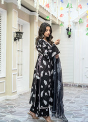Black Embroidered Winter Cotton Suit | Maryam Fashions