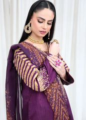 Purple Embroidered - MFN036 - Maryam Fashions