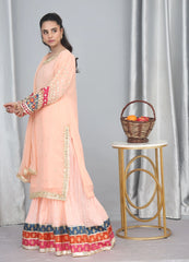 Peach Chiffon Embroidered Suit – Maryam Fashions