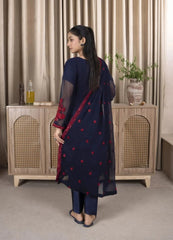 Navy Blue Chiffon Suit – Maryam Fashions