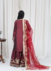Maroon Embroidered Suit– Maryam Fashions