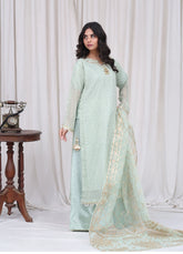 Mint Green Embroidered Suit – Maryam Fashions