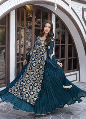 Zink Chiffon Embroidered Suit | Maryam Fashions