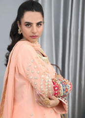Peach Chiffon - MFN027 - Maryam Fashions