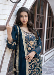 Zink Chiffon Embroidered Suit | Maryam Fashions