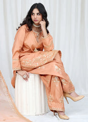 Peach Embellished - MFN028 - Maryam Fashions