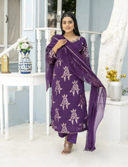 Purple Chiffon Suit – Maryam Fashions