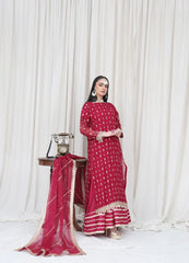 Mahroon Embroidered - MFN037 - Maryam Fashions