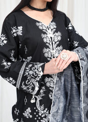 Black Embroidered Winter Suit – Maryam Fashions