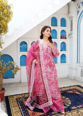 Pink Organza Embroidered Suit Online | Maryam Fashions
