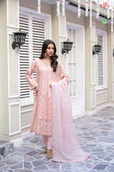 Pink Embroidered Winter Cotton Suit | Maryam Fashions