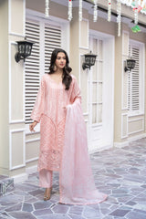 Pink Embroidered Winter Cotton Suit | Maryam Fashions