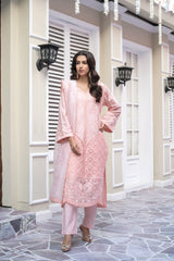 Pink Embroidered Winter Cotton Suit | Maryam Fashions