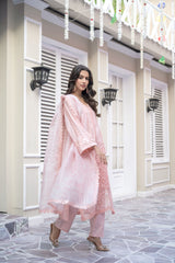 Pink Embroidered Winter Cotton Suit | Maryam Fashions
