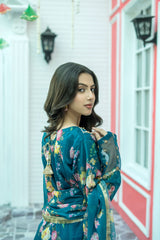 Zink Printed Chiffon Embroidered Suit | Maryam Fashions