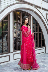 Pink Embroidered Suit | Maryam Fashions