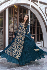 Zink Chiffon Embroidered Suit | Maryam Fashions