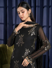 Black Chiffon Suit – Maryam Fashions - Maryam Fashions