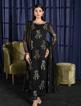 Black Chiffon Suit – Maryam Fashions - Maryam Fashions