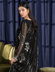 Black Chiffon Suit – Maryam Fashions - Maryam Fashions