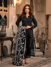 Black Organza Suit – Maryam Fashions - Maryam Fashions