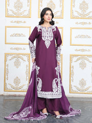 Plum Elegance – MFN071 - Maryam Fashions