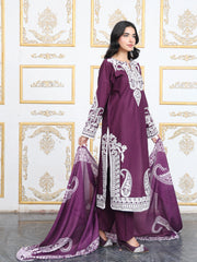 Plum Elegance – MFN071 - Maryam Fashions