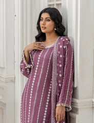Lilac Chiffon Embroidered Suit – Maryam Fashions - Maryam Fashions
