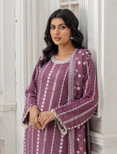 Lilac Chiffon Embroidered Suit – Maryam Fashions