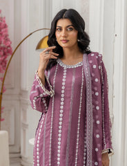 Lilac Chiffon Embroidered Suit – Maryam Fashions