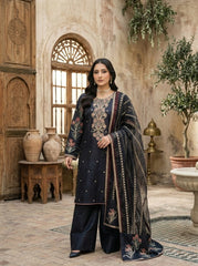 Signature Embroidered Silk Farshi Shalwar 3 Piece Suit – Ready to Wear | Maryam Fashions | MFN088
