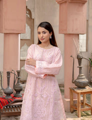 Pink Organza Embroidered Suit | Maryam Fashions