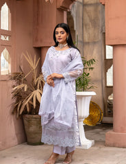 Purple Organza Embroidered Suit | Maryam Fashions - Maryam Fashions