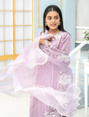 Purple Organza Embroidered Suit | Maryam Fashions - Maryam Fashions