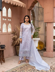 Purple Organza Embroidered Suit | Maryam Fashions