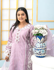 Purple Organza Embroidered Suit | Maryam Fashions