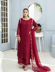 Red Chiffon Suit – Maryam Fashions