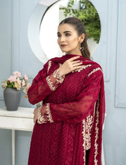 Red Chiffon Suit – Maryam Fashions