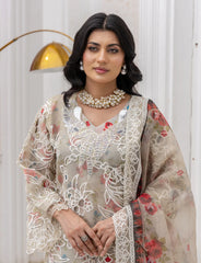 Skin Organza Embroidered Suit Online | Maryam Fashions - Maryam Fashions