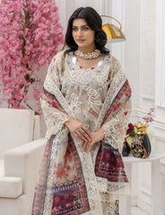 Skin Organza Embroidered Suit Online | Maryam Fashions - Maryam Fashions