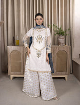 White Organza Suit – Maryam Fashions