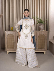 White Organza Suit – Maryam Fashions